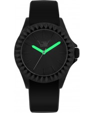 LTD Watch LTD-290103 Unisex Limited Edition Black Dial Green Hands Rubber Strap Watch