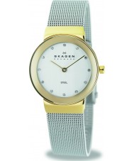 Skagen 358SGSCD Ladies White Glitzy Silver Mesh Watch