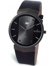 Skagen 697XLMLMB Mens Leather Charcoal Black Watch