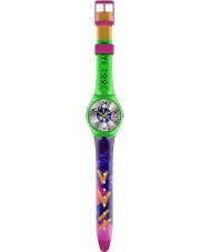 Swatch GZ215 Unisex Playa Look Silver Dial Plastic Bracelet Watch