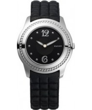 Mango QM781.11.03 Ladies Black Dial With Black Leather Strap Watch