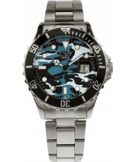 LTD Watch LTD-210107 Mens Steel Khaki Blue Style Watch