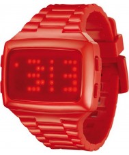 LED Unisex Digital Red Dial And Pu Strap Watch