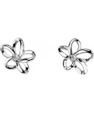 Hot Diamonds DE248 Ladies Paradise Plumeria Stud Silver Earrings