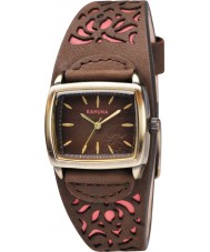 Kahuna KLS-0220L Ladies Brown and Coral Cuff Watch