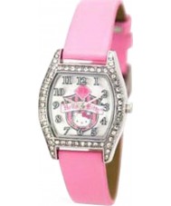 Hello Kitty 24681 Ladies Kitty Coat Of Arms Stone Set Silver Pink Watch