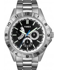 Timex T2N516 Mens Style Retrograde Black All Steel Watch
