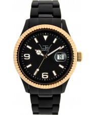 LTD Watch LTD-031003 Unisex Black Dial And Strap With Ipg Steel Bezel Watch