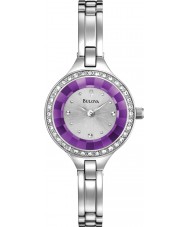 Bulova 96L179 Ladies Crystal Silver Watch
