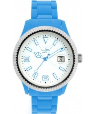 LTD Watch LTD-071002 Unisex White Dial And Blue Strap With Ss Bezel Watch