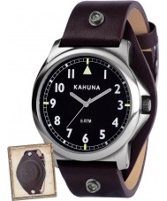Kahuna KUS-0079G Mens Brown Leather Cuff Watch