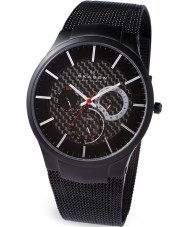 Skagen 809XLTBB Mens Black Carbon Fibre Titanium Mesh Watch