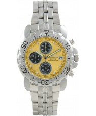 Krug Baumen 241269DM-Y Mens Sportsmaster Metallic Yellow Diamond Chronograph Watch