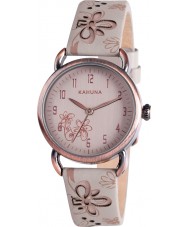 Kahuna KLS-0254L Ladies Beige Floral Watch