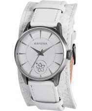 Kahuna Ladies White Floral Pattern Strap Watch