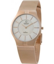 Obaku V122GVWMV Mens Rose Gold White Mop Dial Bracelet Watch