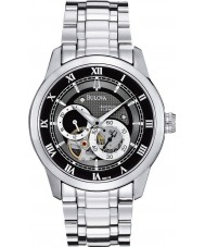Bulova 96A119 Mens Automatic Silver Black Watch