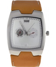Levis L003GUCWRM Mens Brown Leather Strap With Silver Dial And Case Watch