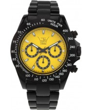 LTD Watch LTD-030205 Unisex Yellow Dial Black Strap Chronograph Watch