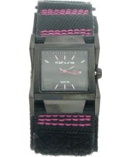 Kahuna KUV-0008L Ladies Black Velcro Cuff Strap And Black Analogue Dial Watch