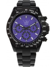 LTD Watch LTD-030206 Unisex Purple Dial And Black Strap Chronograph Watch