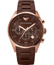 Emporio Armani AR5890 Mens Sports Brown Rose Gold Watch