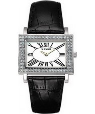 Mango QM281.12.01 Ladies Samba White Dial Imitation Croco Leather Strap Watch