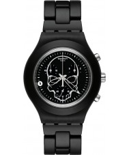 Swatch SVCF4001AG Unisex Full Blooded Black Skull Watch