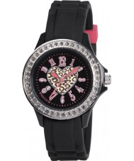 Tikkers TK0048 Girls Black Stone Set Heart Watch