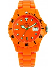 LTD Watch LTD-100115 Unisex Plastic 3 Hand Watch With Orange Dial And Strap