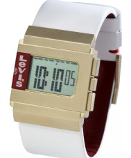 Levis L017GU-2 Unisex Digital Display White Leather Strap Watch