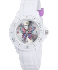 Tikkers TK0052 Girls White Glitter Butterfly Watch
