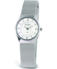 Skagen 233XSSS Ladies White Steel Mesh Watch