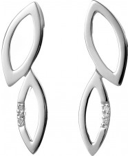 Hot Diamonds DE185 Ladies Simply Sparkle Multi Leaf Silver Earrings