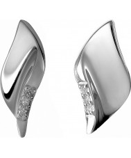 Hot Diamonds DE184 Ladies Simply Sparkle Pave Leaf Silver Stud Earrings