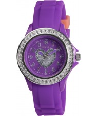 Tikkers TK0067 Girls Purple Stone Set Heart Watch