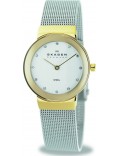 Skagen 358SGSCD Ladies White Glitzy Silver Mesh Watch