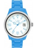 LTD Watch LTD-071002 Unisex White Dial And Blue Strap With Ss Bezel Watch