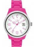 LTD Watch LTD-091002 Unisex White Dial And Pink Strap With Ss Bezel Watch