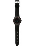 Swatch YOB105 Mens Mint In Dark Black Rubber Strap Watch