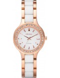 DKNY NY8141 Ladies White Ceramix Rose Gold Watch