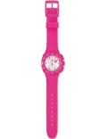 Swatch SUIP400 Unisex Huyana Silver Dial Pink Silicone Strap Watch