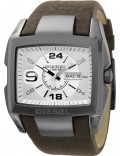 Diesel DZ1216 Mens Carbon Polished Steel Leather Strap Watch