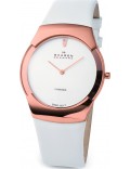 Skagen 582XLRLWWD Ladies Swiss Rose Gold White Watch