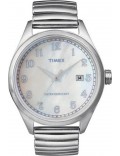 Timex Originals T2N408 Unisex T Series Pearl Dial Steel Expander Watch