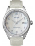 Timex Originals T2N409 Unisex T Series Pearl Dial Leather Strap Watch