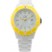 LTD Watch Unisex White Dial Yellow Bezel Watch