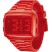 LED Unisex Digital Red Dial And Pu Strap Watch