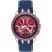 Swatch Mens Mental Fame Red Dial With Blue Leather Strap Watch