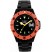 LTD Watch Unisex Black Plastic Watch With Orange Bezel And Black Dial
